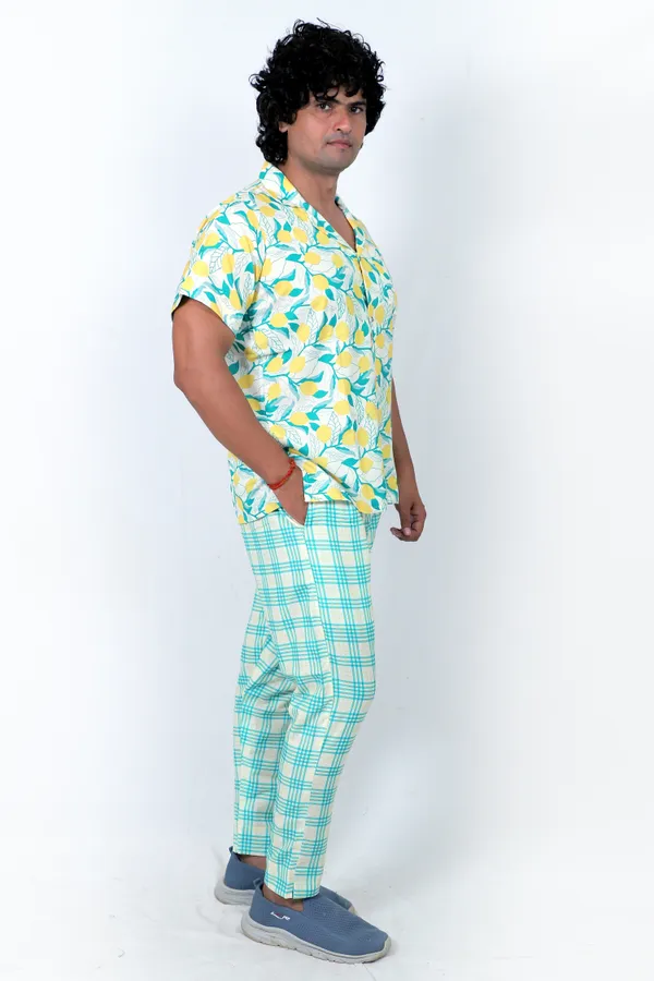 Co-Ord_Set_for_Men_–_Dark_Green_Floral_Shirt_&_Trousers