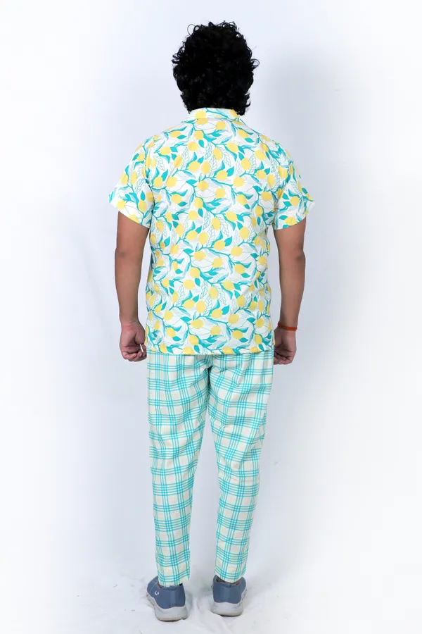 Co-Ord_Set_for_Men_–_Dark_Green_Floral_Shirt_&_Trousers