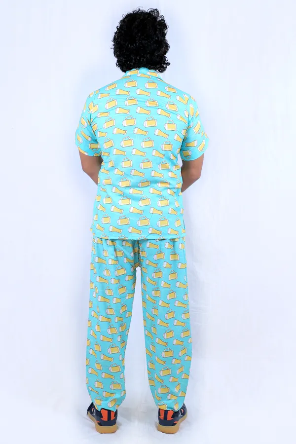 Co-Ord_Set_for_Men_–_Dark_Green_Floral_Shirt_&_Trousers