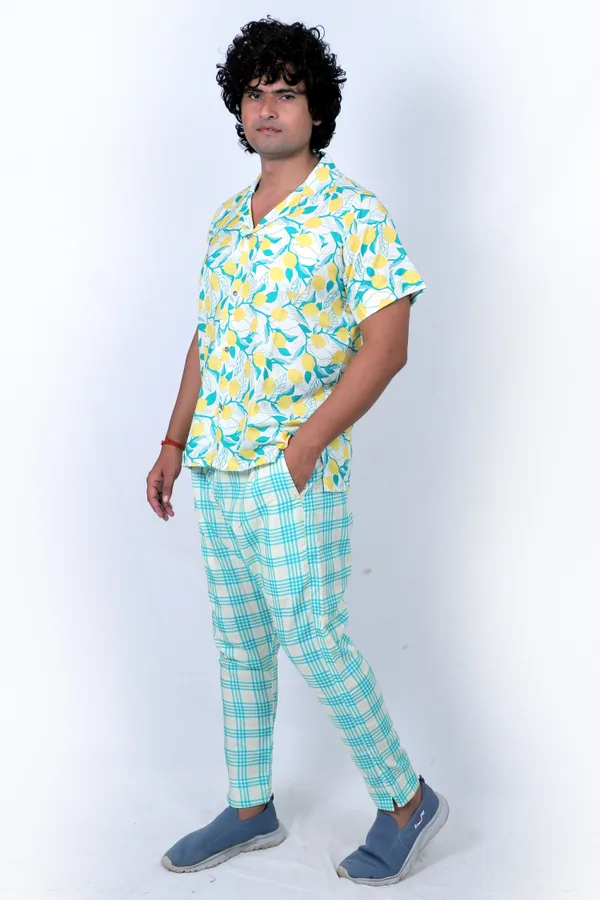 Co-Ord_Set_for_Men_–_Dark_Green_Floral_Shirt_&_Trousers