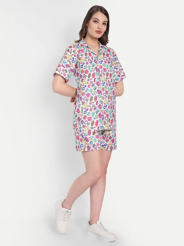 Multicolor_Cotton_Premium_&_Elegant_Top_&_Shorts_For_Women