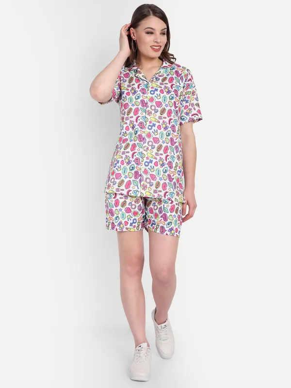 Multicolor_Cotton_Premium_&_Elegant_Top_&_Shorts_For_Women