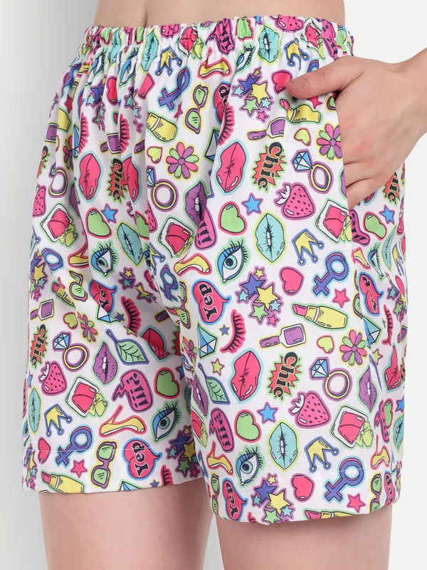 Multicolor_Cotton_Premium_&_Elegant_Top_&_Shorts_For_Women