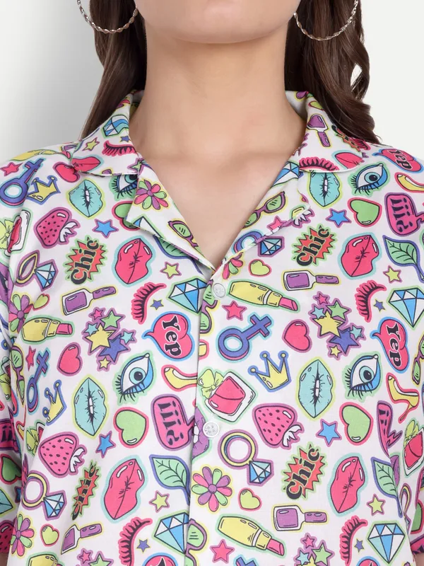 Multicolor_Cotton_Premium_&_Elegant_Top_&_Shorts_For_Women