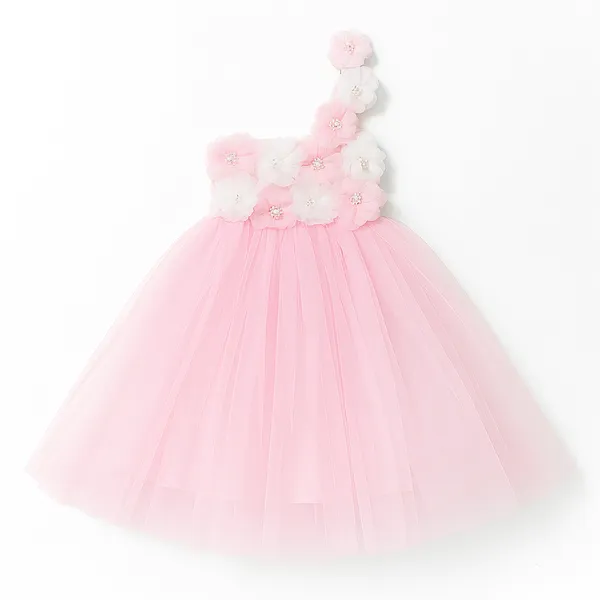 Girls_one_shoulder_flower_look__full_length_dress_