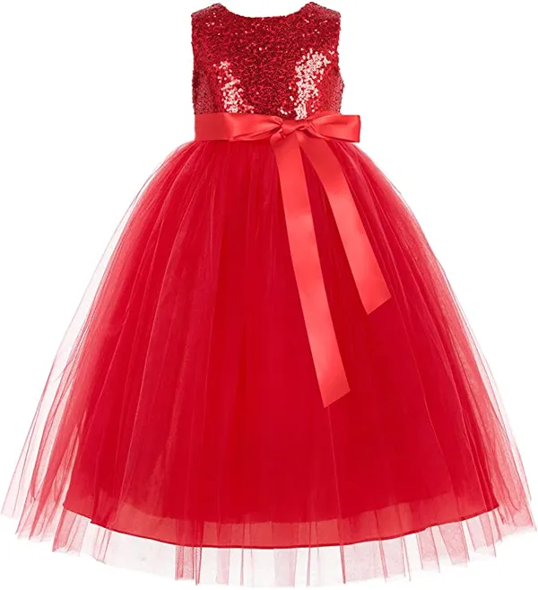 Girls_Champagne_Sequin_Bodice_Party_Dress_with_Tulle_Flare_Skirt