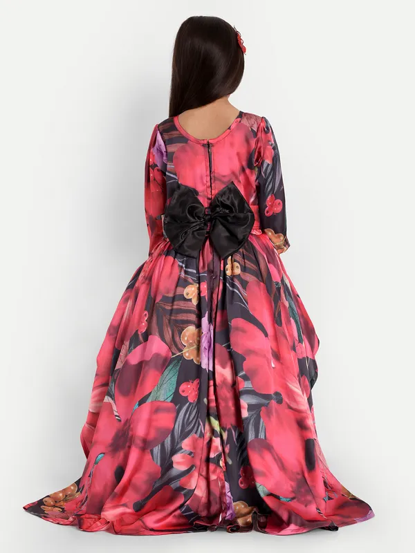 Girls_Floral_Print_Satin_Fit_&_Flare_Maxi_Dress