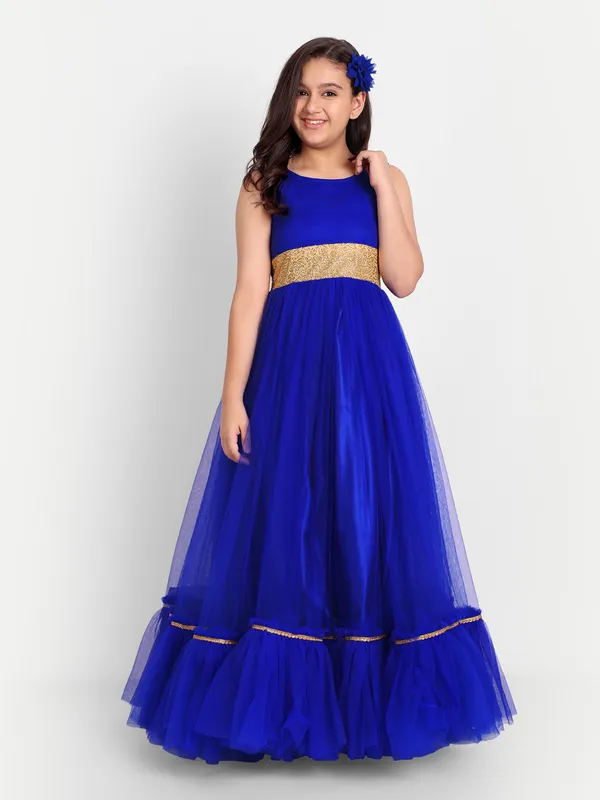 Girls_Royal_Blue_Floor-Length_Party_Gown_with_Gold_Sequin_Waist_Belt