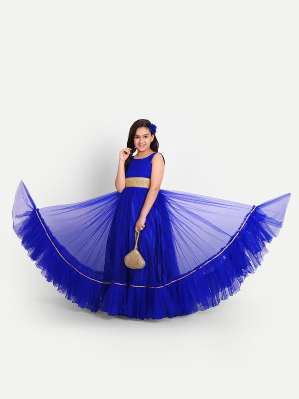 Girls_Royal_Blue_Floor-Length_Party_Gown_with_Gold_Sequin_Waist_Belt