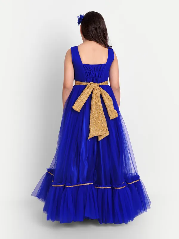 Girls_Royal_Blue_Floor-Length_Party_Gown_with_Gold_Sequin_Waist_Belt