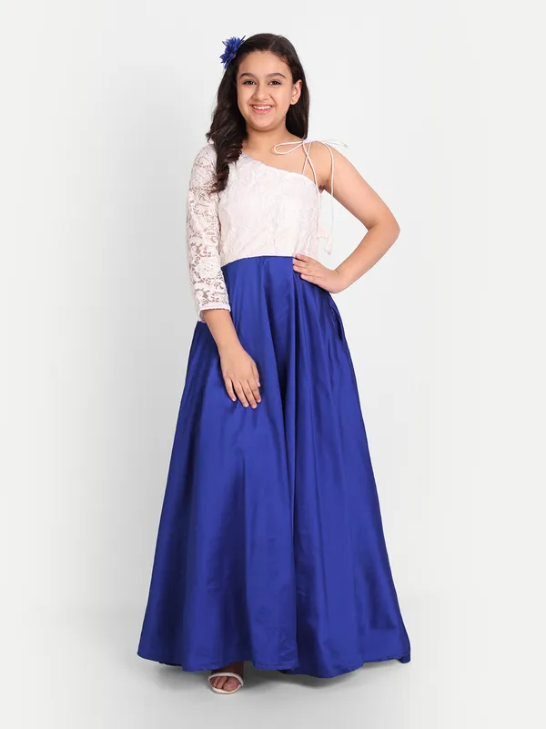 Girls_Royal_Blue_One-Shoulder_Lace_Gown_|_Elegant_Party_Wear_&_Wedding_Occasion_Dress