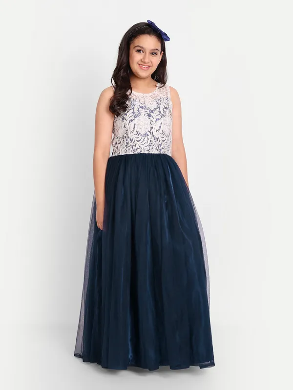 Girls_Sleeveless_Floral_Net_Maxi_Dress