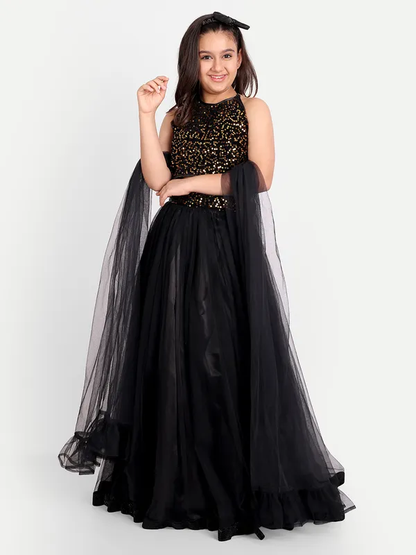 Girls_sequinned_Embellished_Net_Sheath_Maxi_Dress