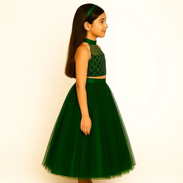 Green_Cotton_Premium_&_Elegant_Lehenga_For_Girls