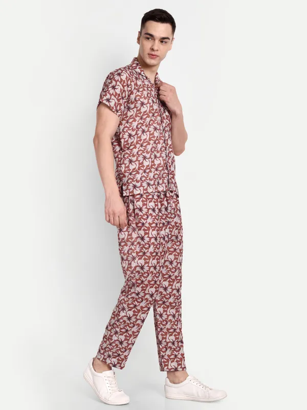 Men’s_Rust_Floral_Co-Ord_Set_with_Short_Sleeve_Shirt_&_Trousers