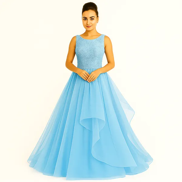 Blue_Cotton_Premium_&_Elegant_Dress_For_Women