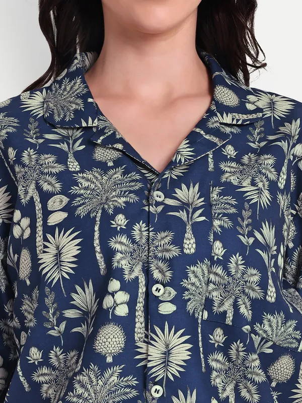 Navy_Blue_Cotton_Premium_&_Elegant_Top_&_Shorts_For_Women
