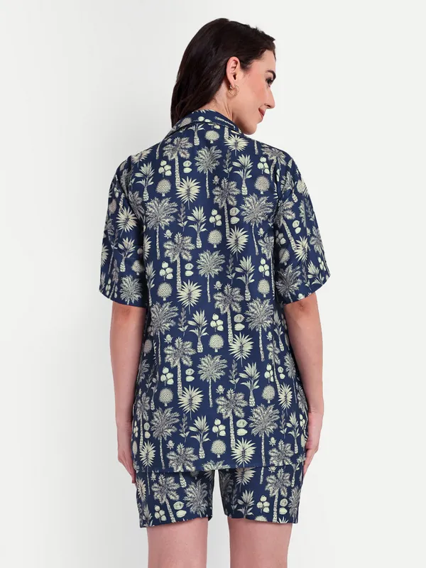 Navy_Blue_Cotton_Premium_&_Elegant_Top_&_Shorts_For_Women