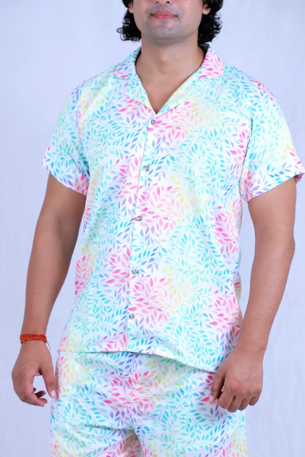 Pastel_Leaf_Print_Co-Ord_Set_for_Men_–_Summer_Casual_Shirt_&_Shorts_Combo