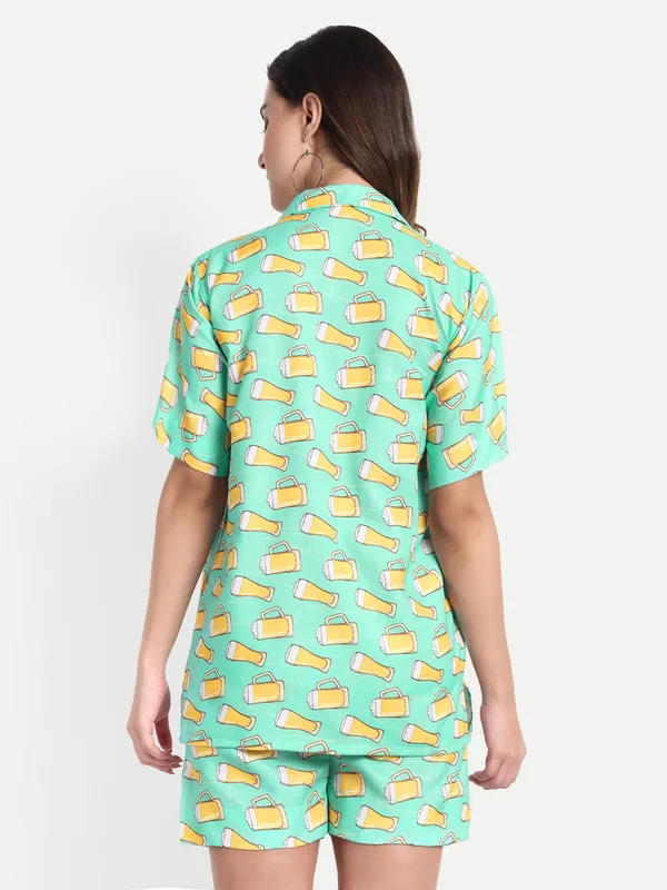 Light_Green_Cotton_Premium_&_Elegant_Top_&_Shorts_For_Women
