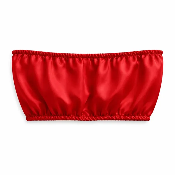 Red_Satin_Strapless_Tube_Top_&_Ruffle_Shorts_Co-Ord_Set