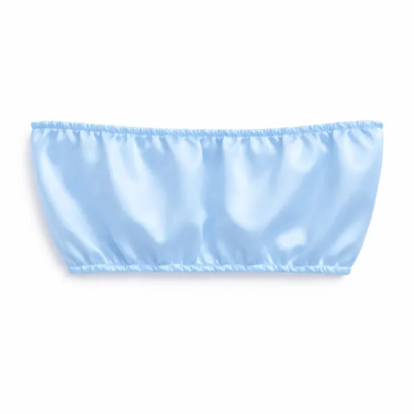 SKY_BLUE_Satin_Strapless_Tube_Top_&_Ruffle_Shorts_Co-Ord_Set