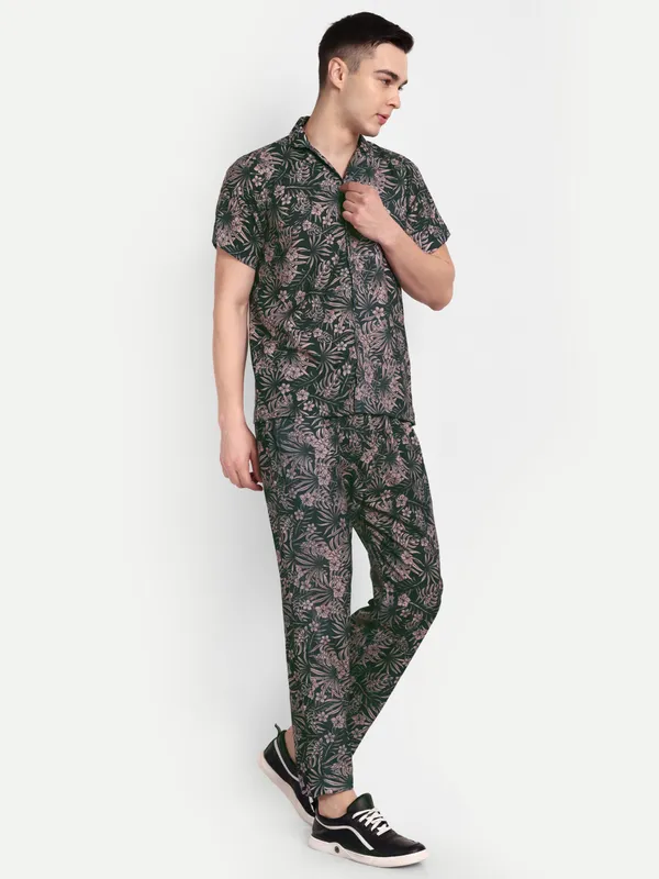 Tropical_Forest_Co-Ord_Set_for_Men_–_Dark_Green_Floral_Shirt_&_Trousers