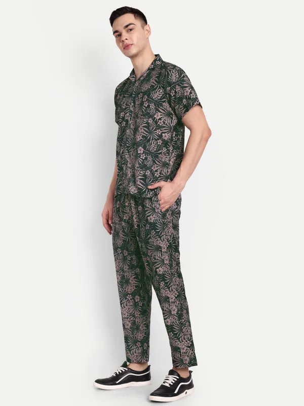Tropical_Forest_Co-Ord_Set_for_Men_–_Dark_Green_Floral_Shirt_&_Trousers