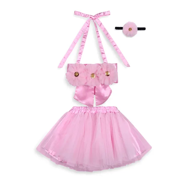 Pink_Cotton_Premium_&_Elegant_Top_&_Skirt_With_Bow_For_Girls