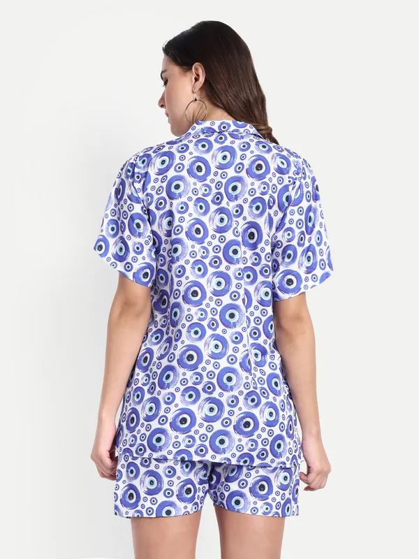 Blue_Cotton_Premium_&_Elegant_Top_&_Shorts_For_Women