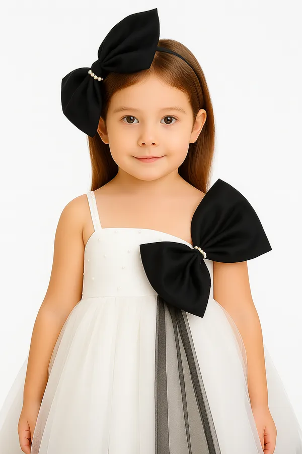 White_&_Black_One_Shoulder_Net_Fit_&_Flare_Maxi_Dress