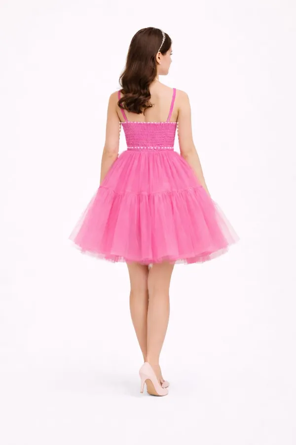 Women’s_Pink_Fit_&_Flare_Knee-Length_Party_Dress