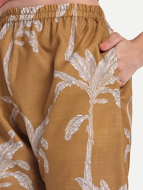 Brown_Cotton_Premium_&_Elegant_Shirt_With_Short_For_Women