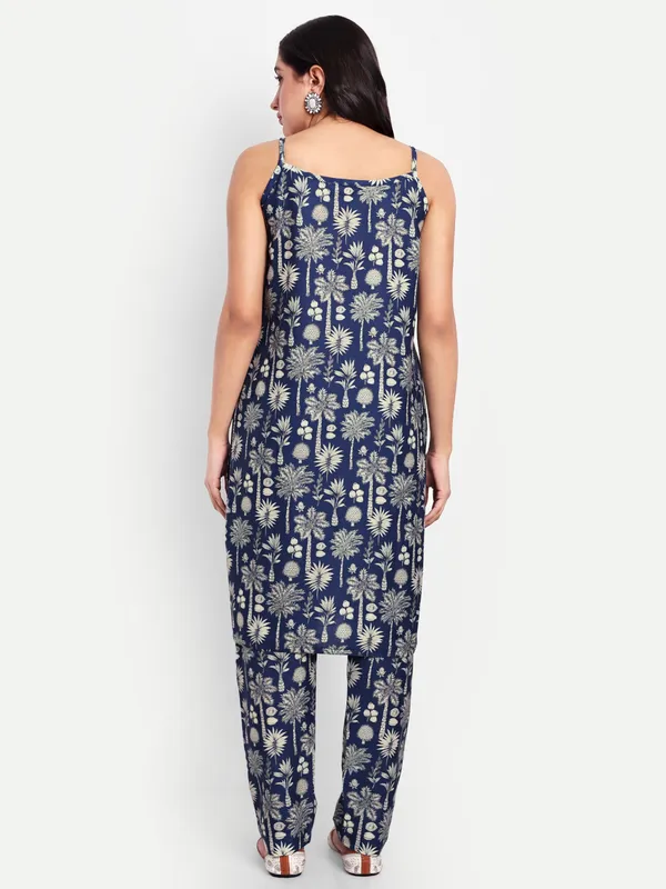 Navy_Blue_Cotton_Premium_&_Elegant_Kurti_&_Pant_For_Women