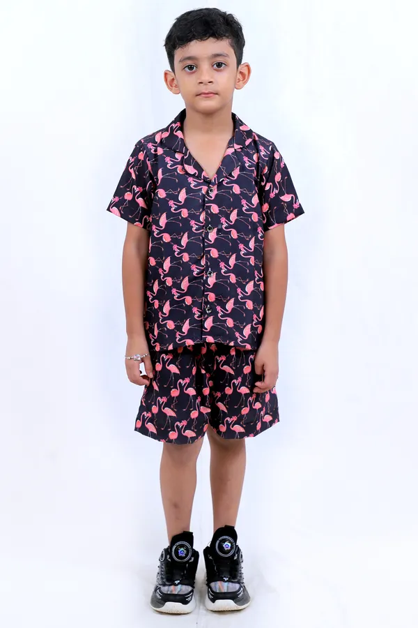Black_And_Pink_Cotton_Premium_&_Elegant_Shirt_With_Short_For_Boys