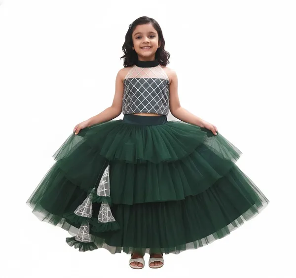 Green_Cotton_Premium_&_Elegant_Lehenga_For_Girls