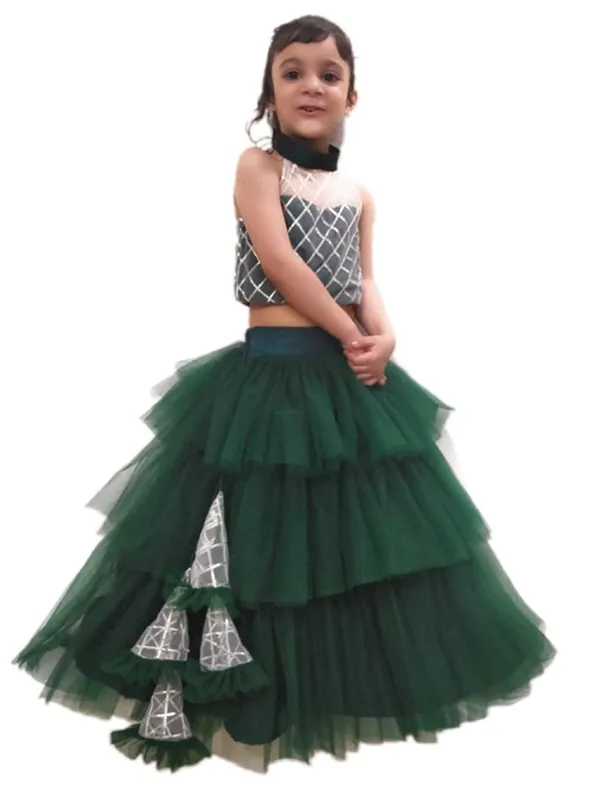 Green_Cotton_Premium_&_Elegant_Lehenga_For_Girls