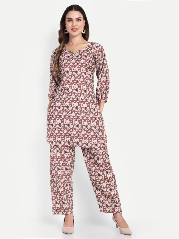 White_And_Brown_Cotton_Premium_&_Elegant_Co-Ord_Set_For_Women