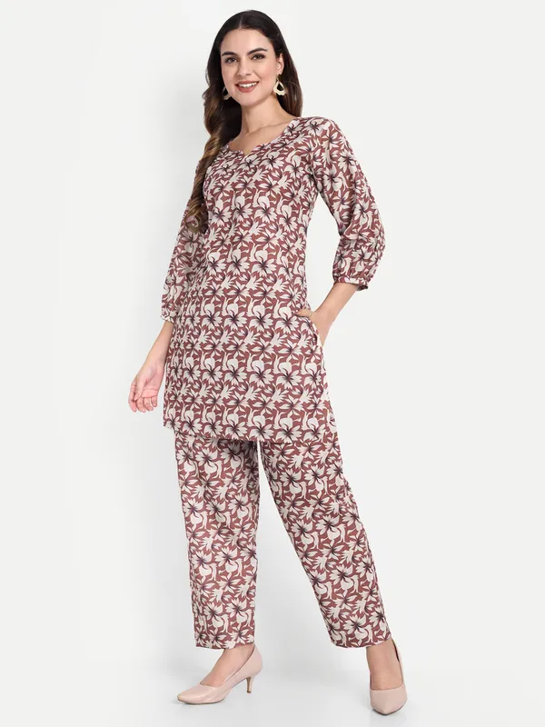 White_And_Brown_Cotton_Premium_&_Elegant_Co-Ord_Set_For_Women