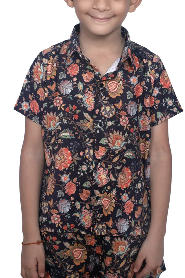 Black_And_Red_Cotton_Premium_&_Elegant_Shirt_With_Short_For_Boys