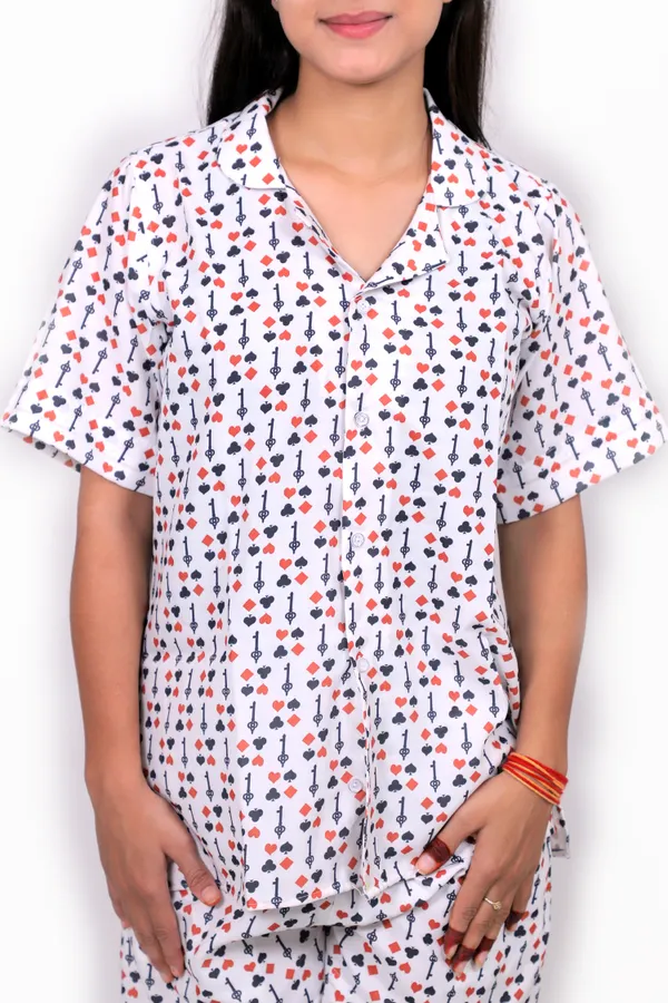 White_Cotton_Premium_&_Elegant_Top_&_Shorts_For_Women