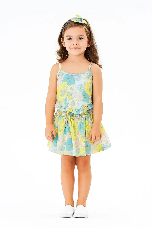 Multicolor_Cotton_Premium_&_Elegant_Top_&_Skirt_For_Girls