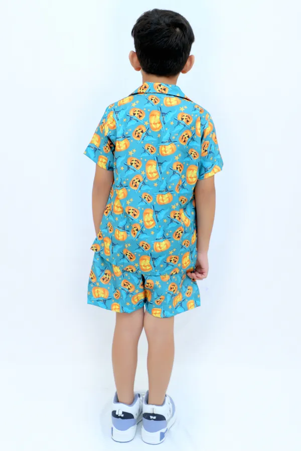 Blue_And_Yellow_Cotton_Premium_&_Elegant_Shirt_With_Short_For_Boys