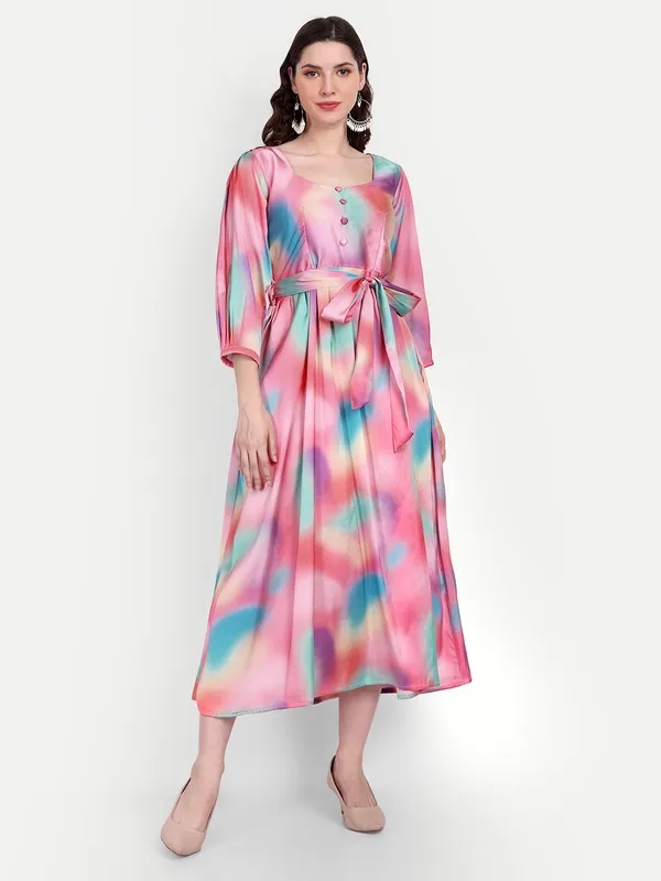 Blue_And_Pink_Cotton_Premium_&_Elegant_Dress_For_Women
