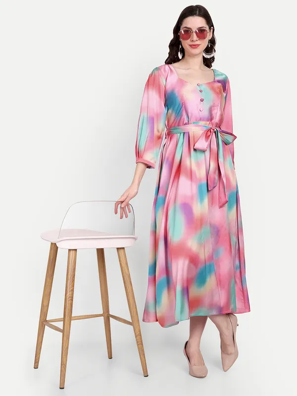Blue_And_Pink_Cotton_Premium_&_Elegant_Dress_For_Women