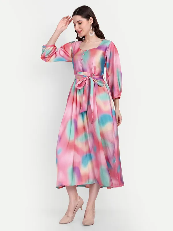Blue_And_Pink_Cotton_Premium_&_Elegant_Dress_For_Women