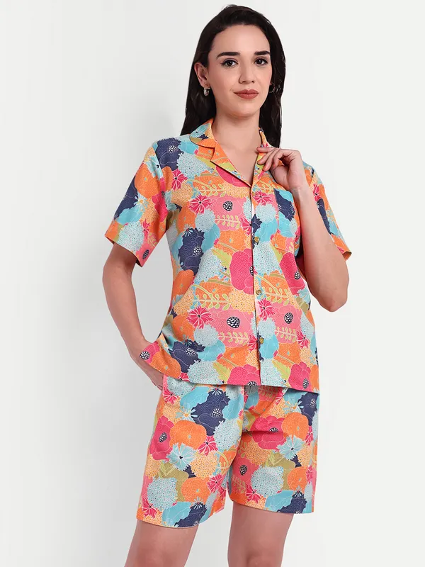 Multicolor_Cotton_Premium_&_Elegant_Top_&_Shorts_For_Women