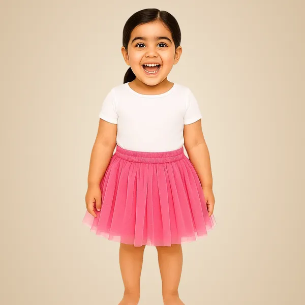 Pink_Cotton_Premium_&_Elegant_Top_&_Skirt_With_Bow_For_Girls