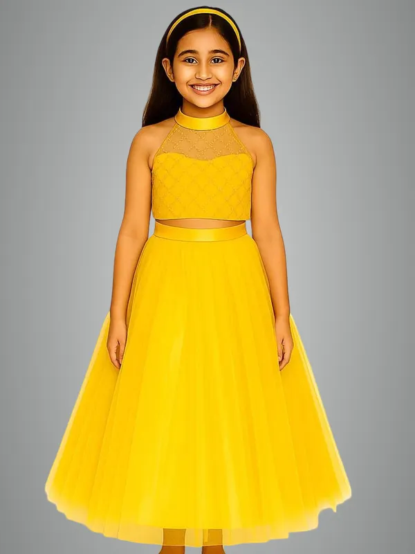 Yellow_Cotton_Premium_&_Elegant_Top_&_Skirt_For_Girls