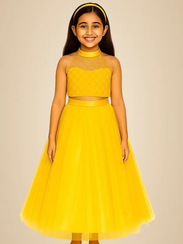 Yellow_Cotton_Premium_&_Elegant_Top_&_Skirt_For_Girls